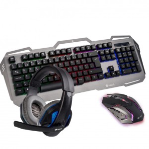 NGS GBX-1500 Combo Σετ Gaming Πληκτρολόγιο RGB φωτισμό & Ποντίκι Γκρι